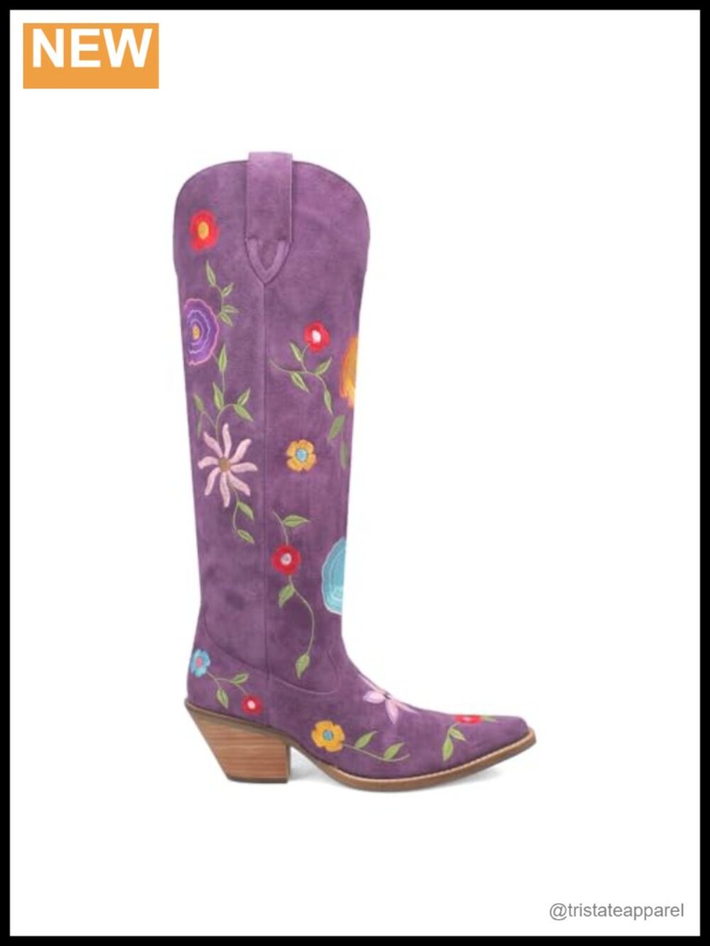 Embroidered Floral Suede Snip Toe Over the Knee Boots, 2.5in Heel, Pull-On